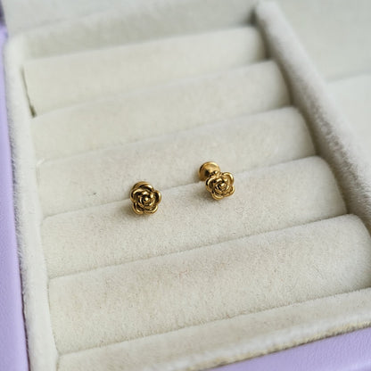 Rose ministuds (flat screwback)