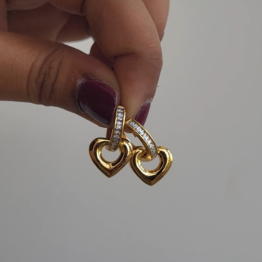 Heart drop hoops