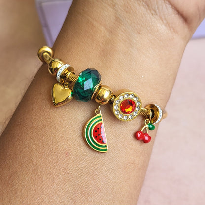 Watermelon charms bracelet