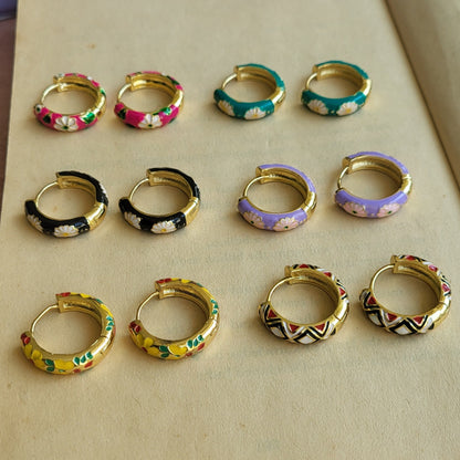 Vintage enamel hoops