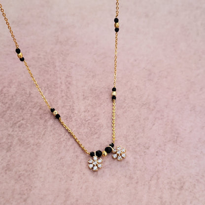 Dual flower mangalsutra