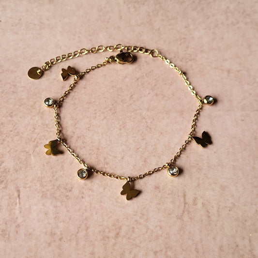 Butterfly charms bracelet
