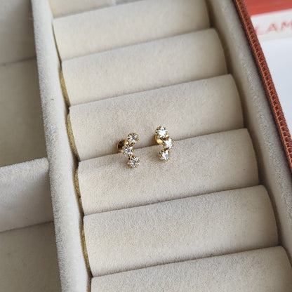 Glitter flat screwback studs