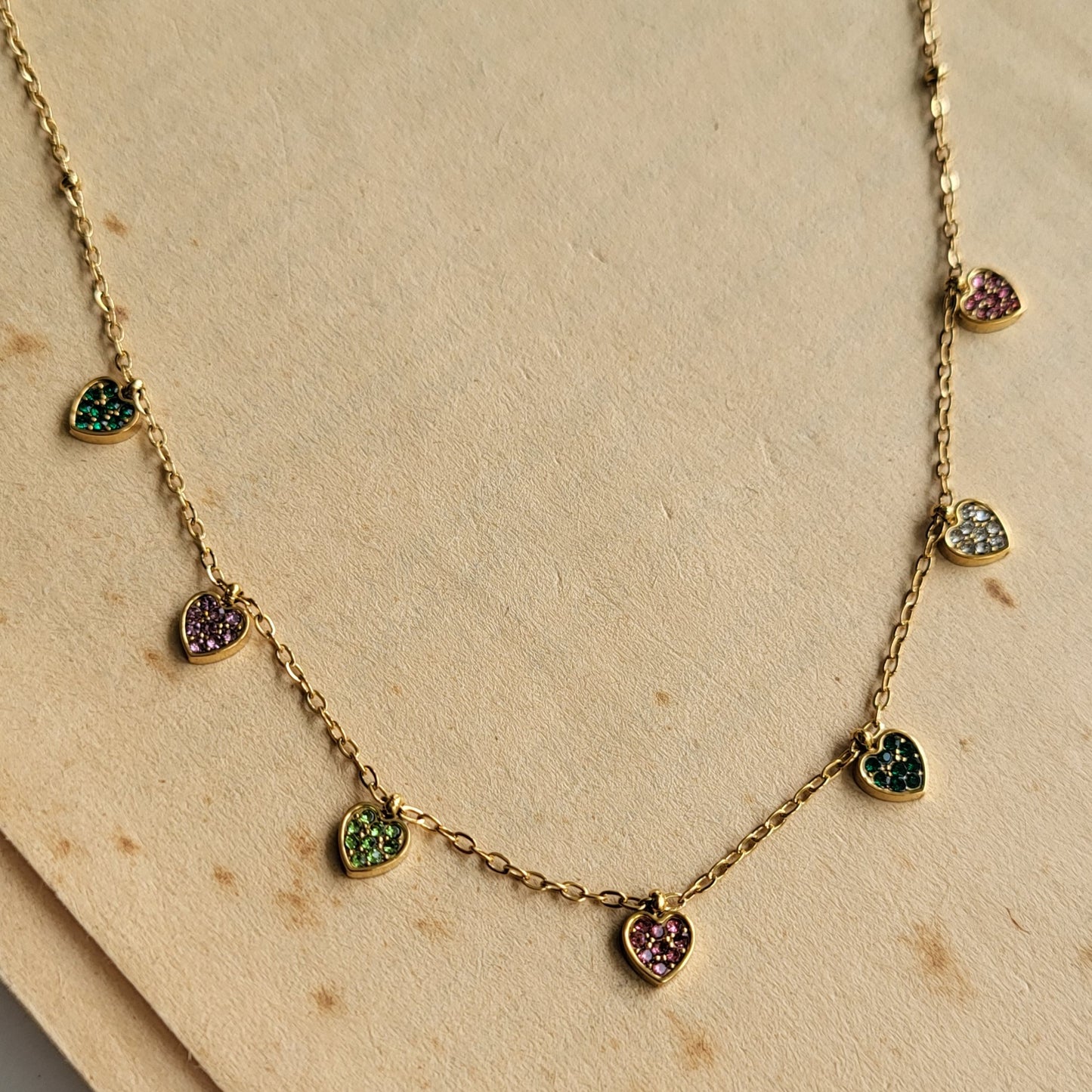Color hearts necklace