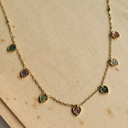 Color hearts necklace