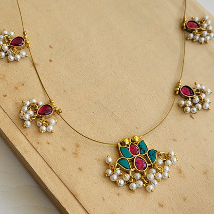 Kamala jadau invisible necklace