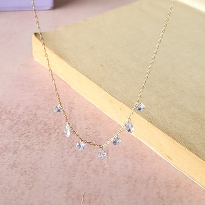 Pear Crystal drops necklace