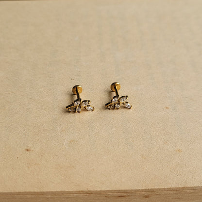 Maple flat screwback studs