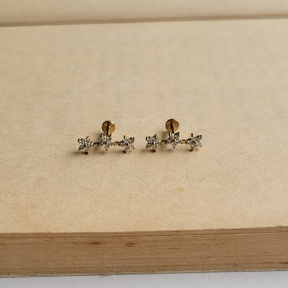 Sitara flat screwback studs