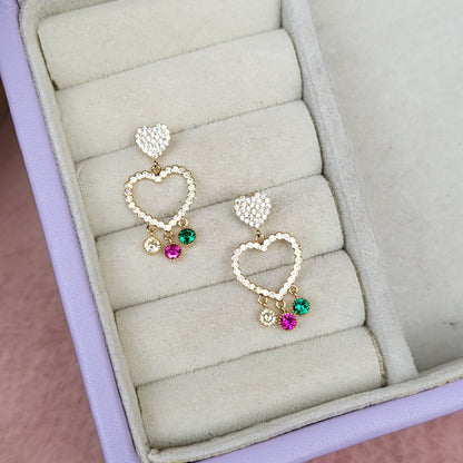 Heart drop studs