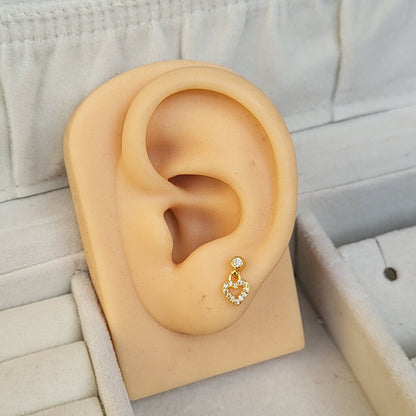 Heart drop studs (ball screwback)
