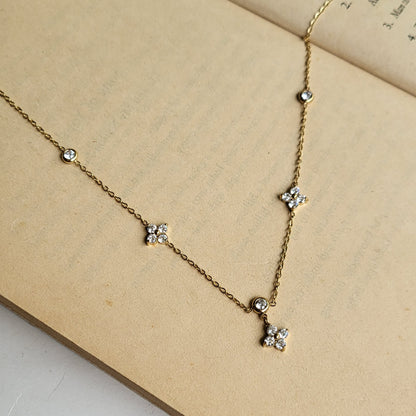 Flower drop necklace