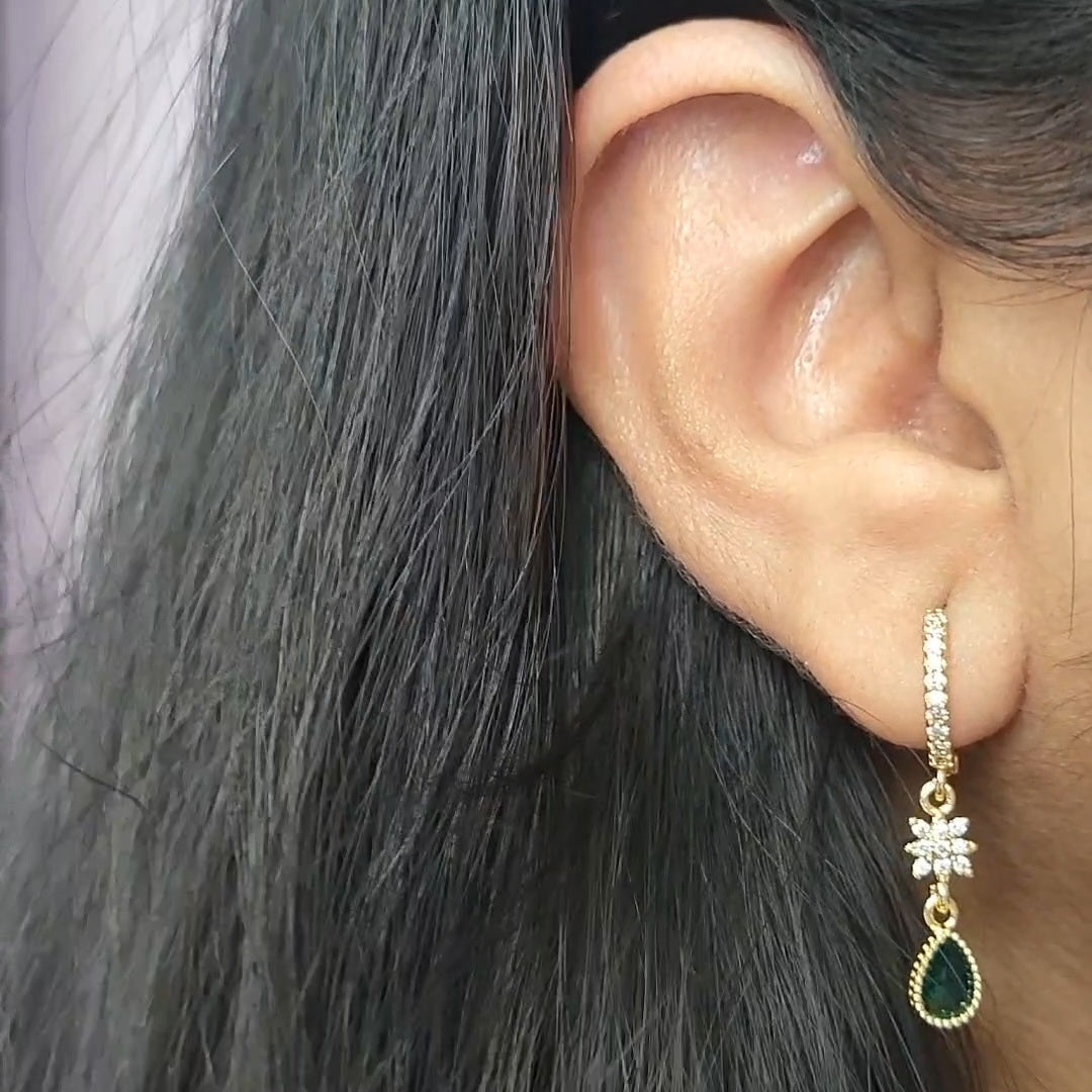 Fleur drop hoops