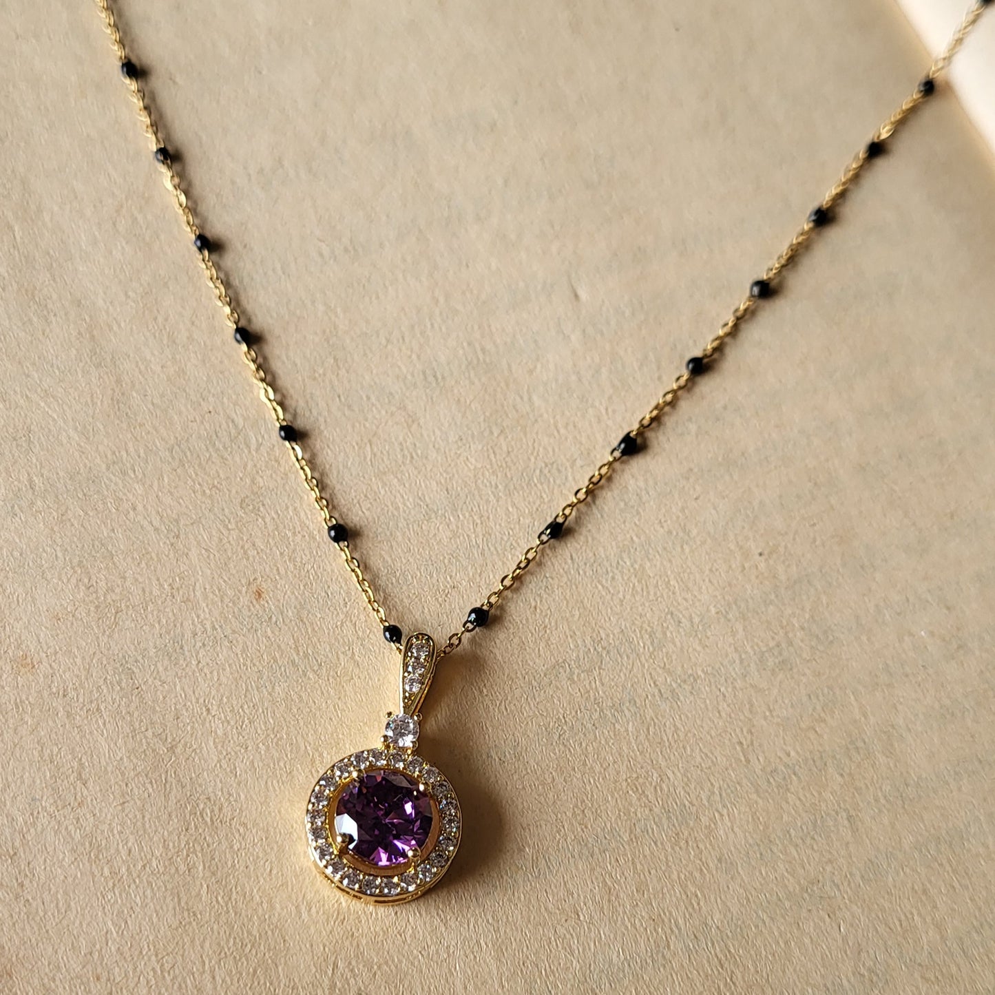 Purple black beads chain