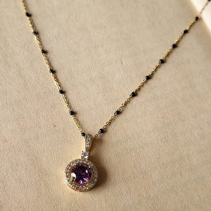 Purple black beads chain
