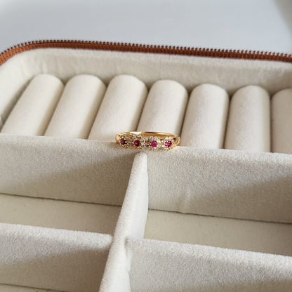 Ruby flower ring