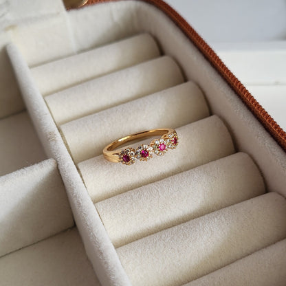 Ruby flower ring