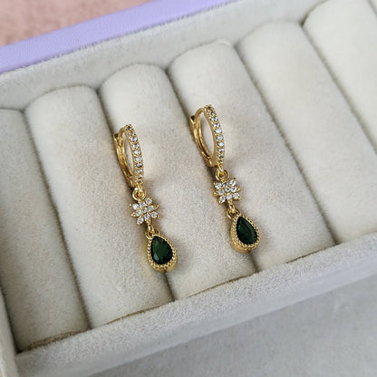 Fleur drop hoops