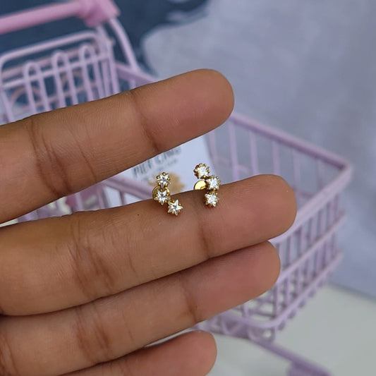 Glitter flat screwback studs