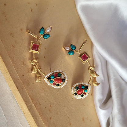 Peacock earcuff (Pair)