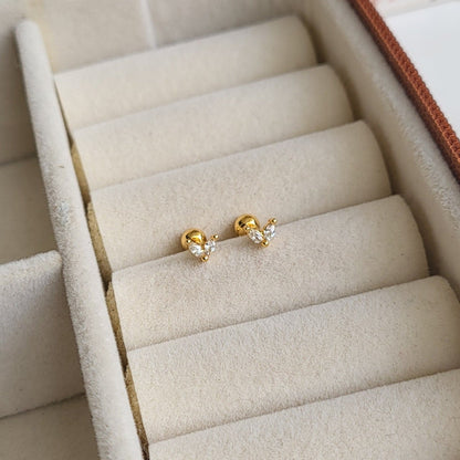 Leaf mini studs (ball screwback)