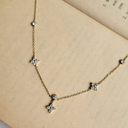 Flower drop necklace