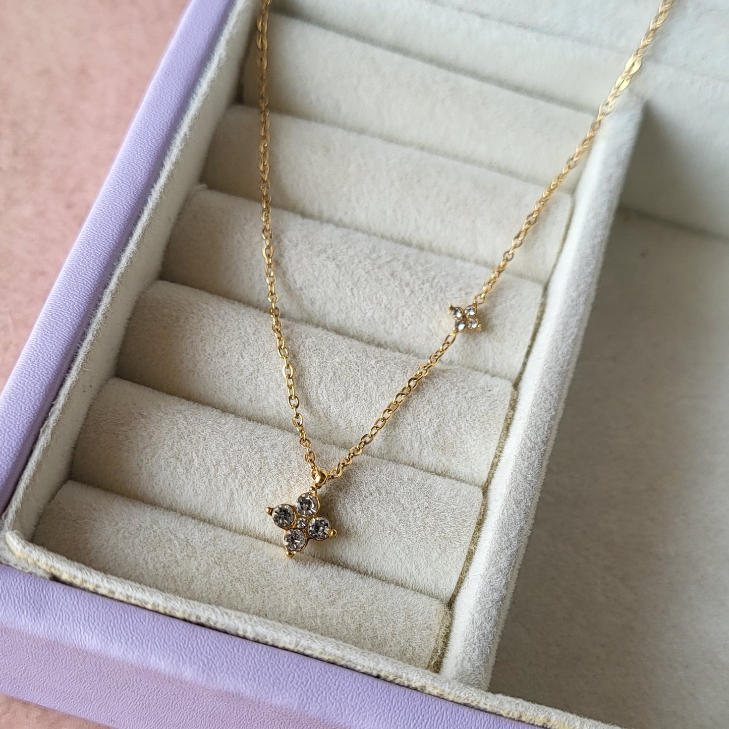 Clover drop necklace