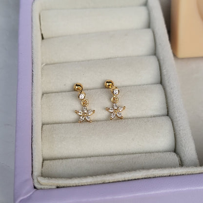 Flower drop studs (ball screwback)
