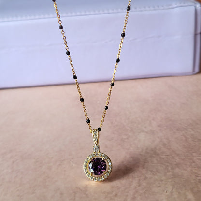 Purple black beads chain