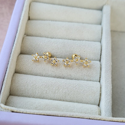 Gardenia helix studs (ball screwback)