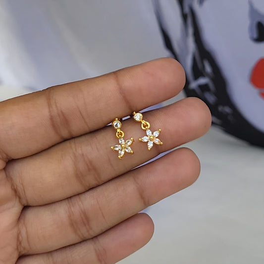 Flower drop studs (ball screwback)