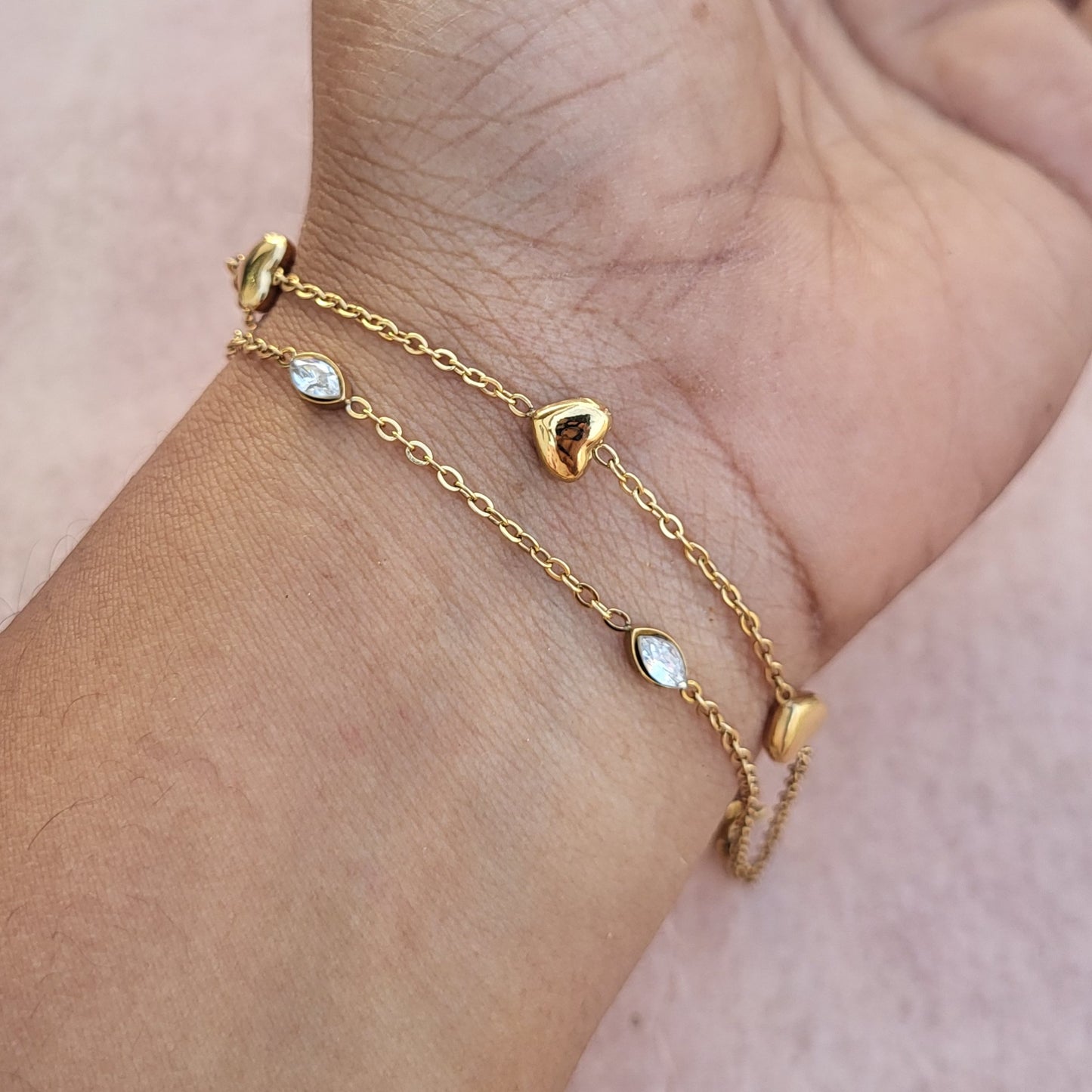 Valentine layered bracelet