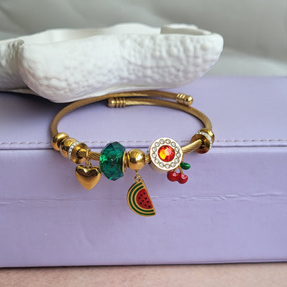 Watermelon charms bracelet
