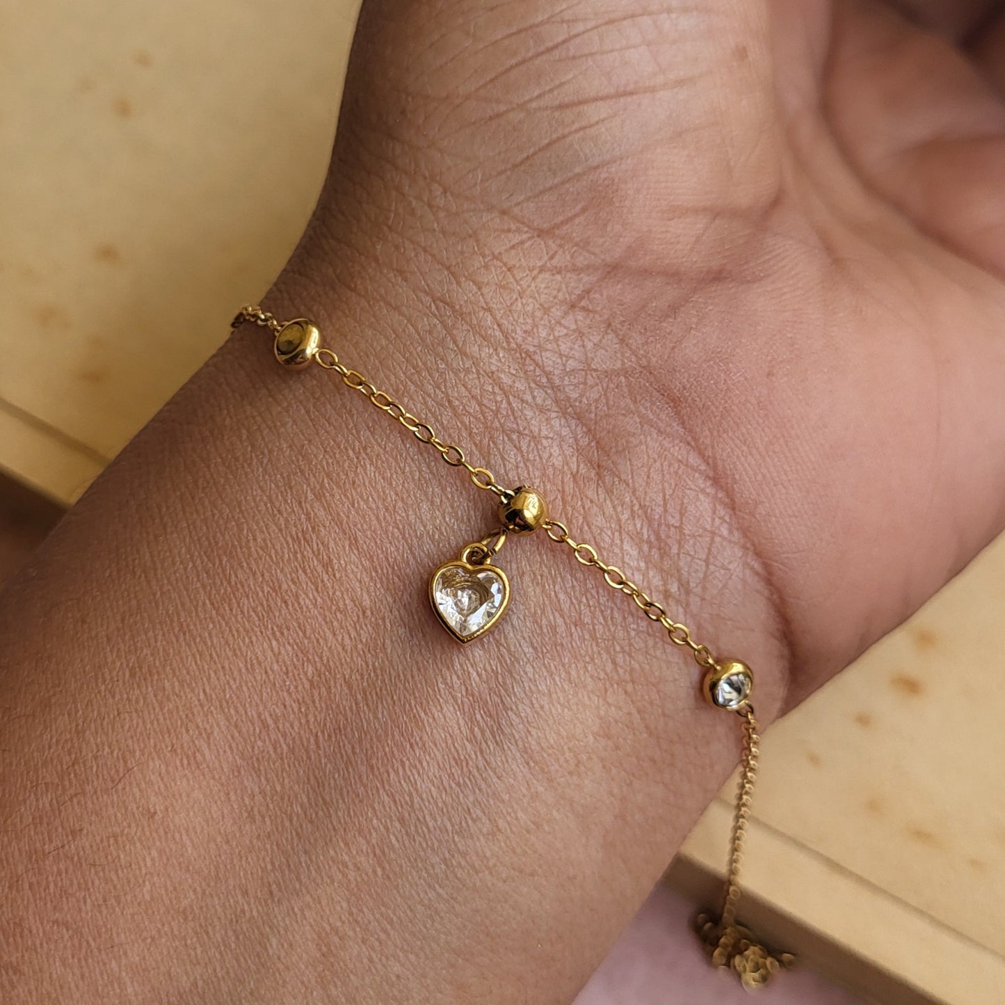 Heart drop bracelet