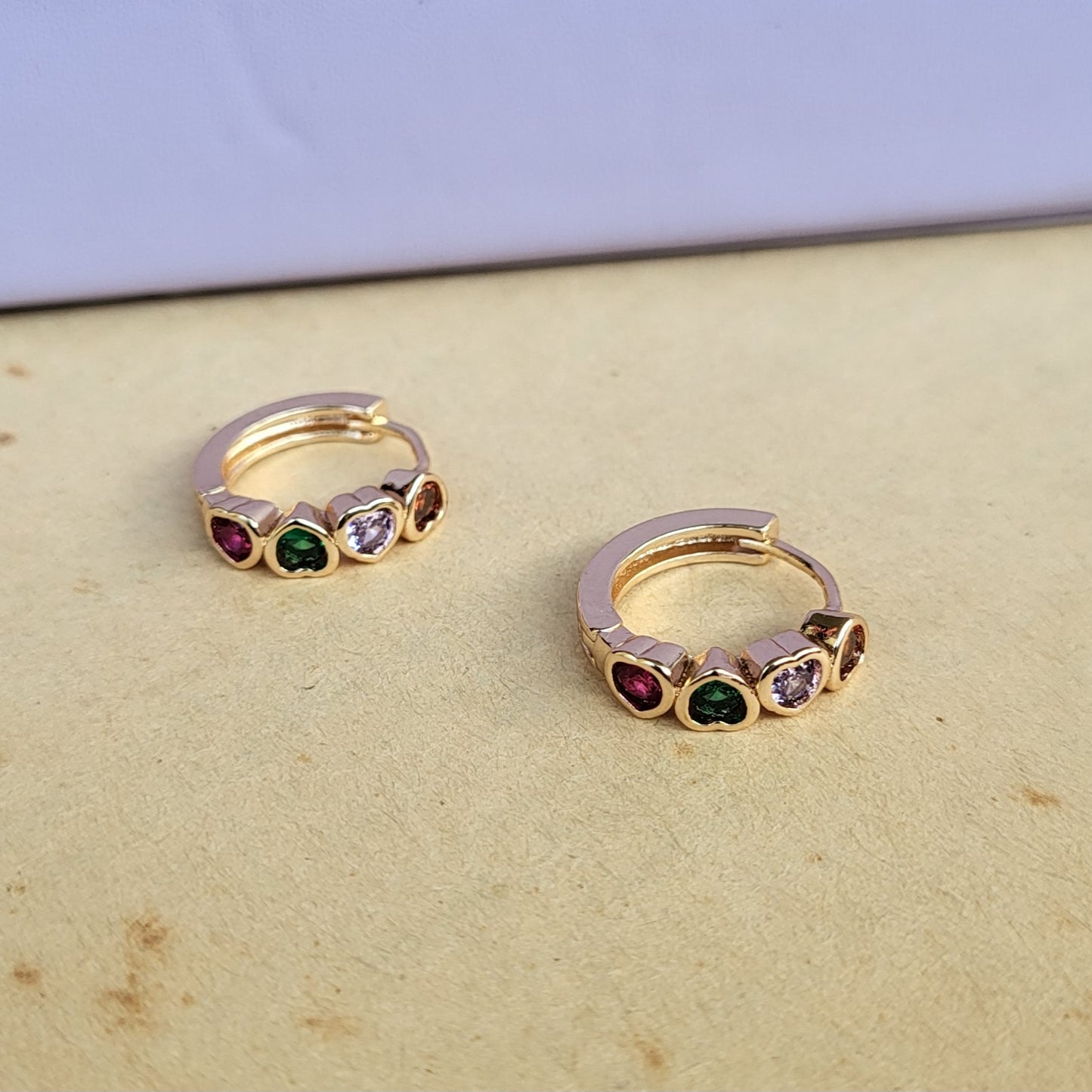 Color hearts hoops