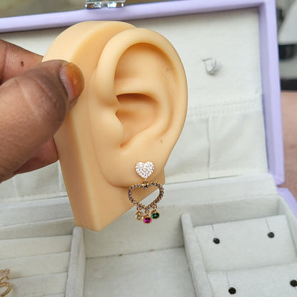 Heart drop studs