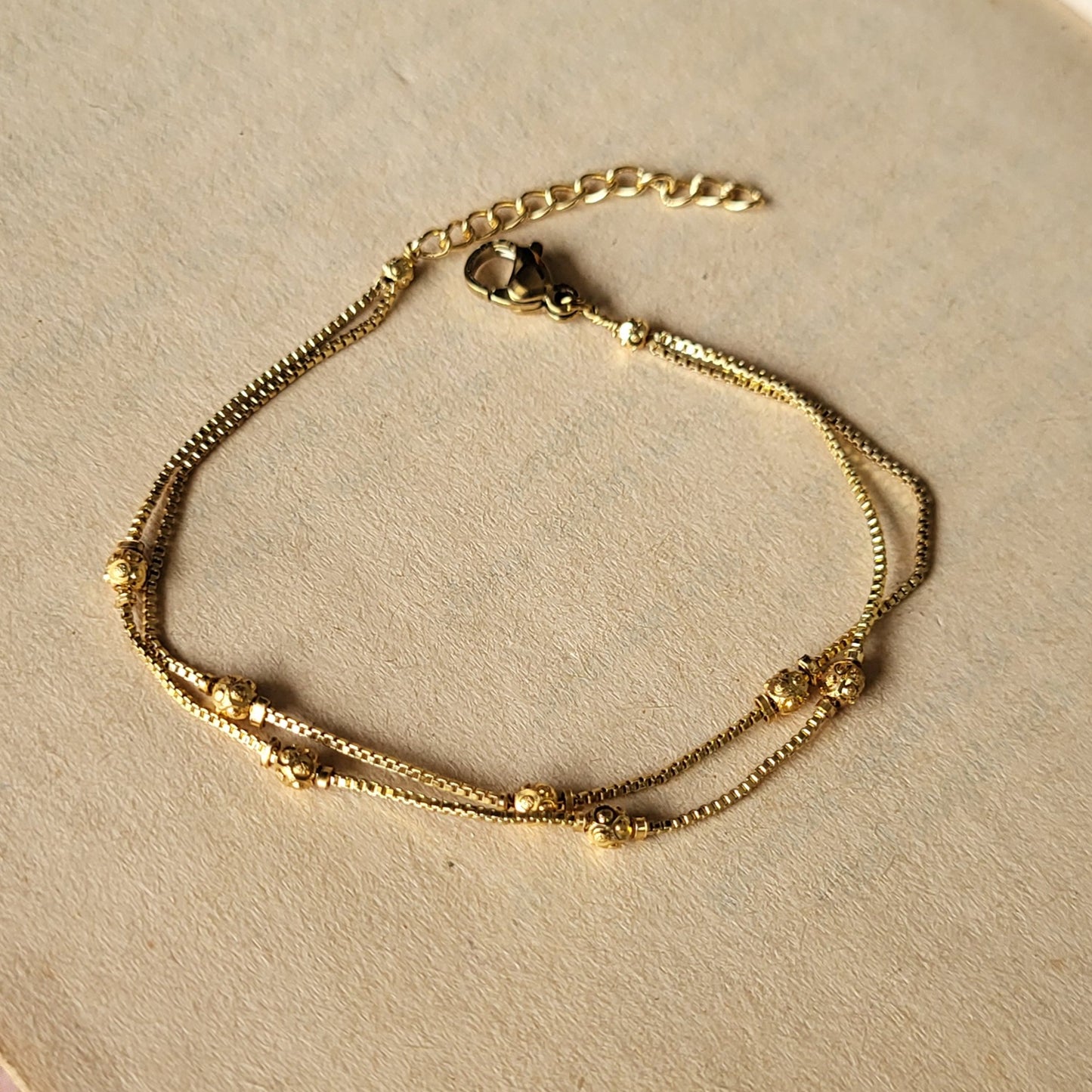 Gold bead bracelet