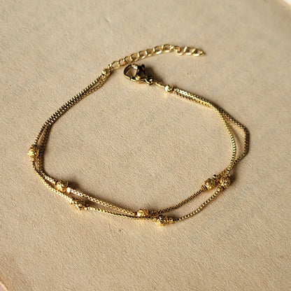 Gold bead bracelet