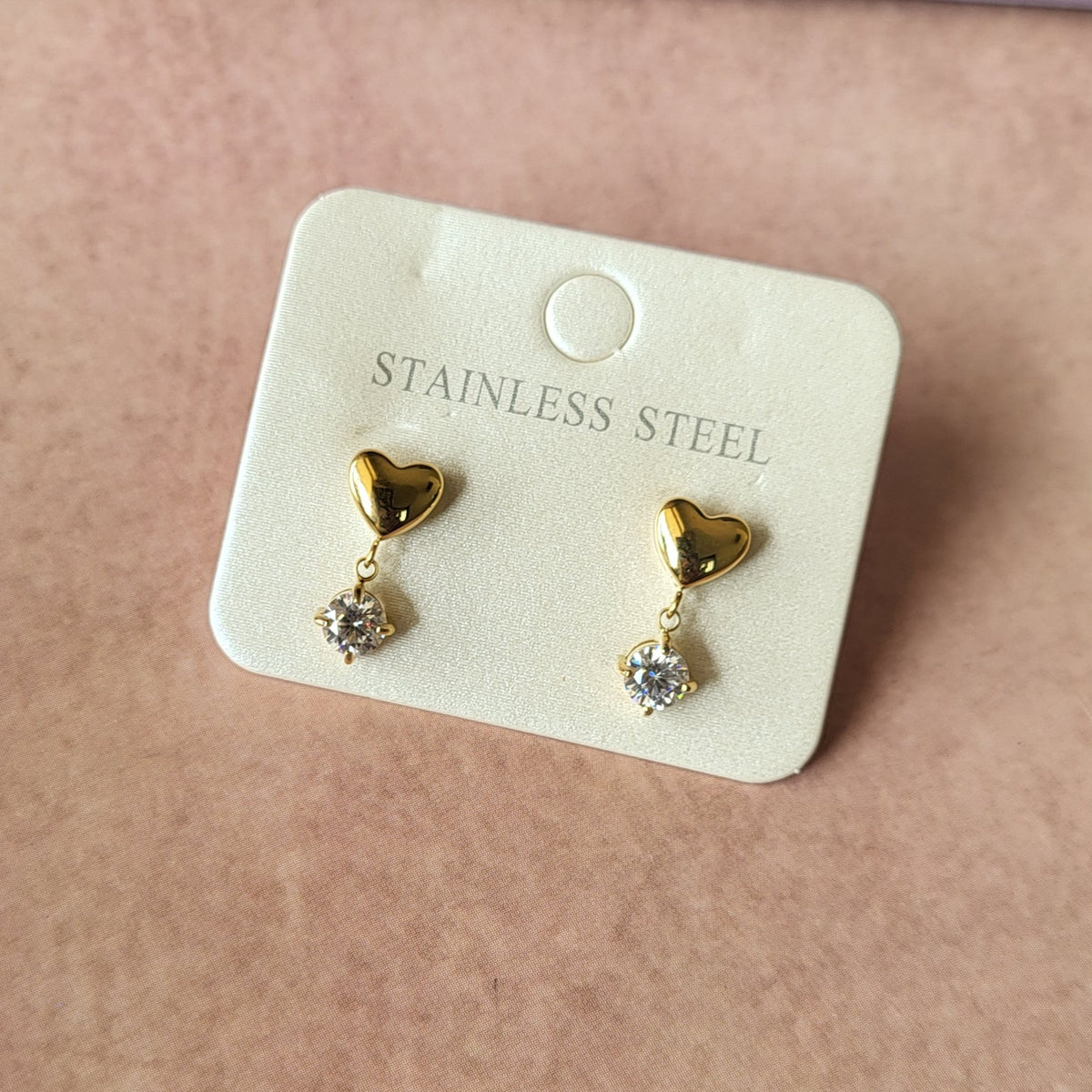 Heart drop studs