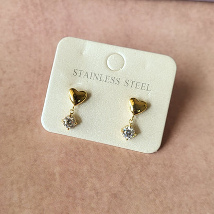 Heart drop studs