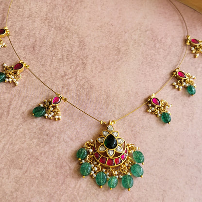Deepika jadau invisible necklace