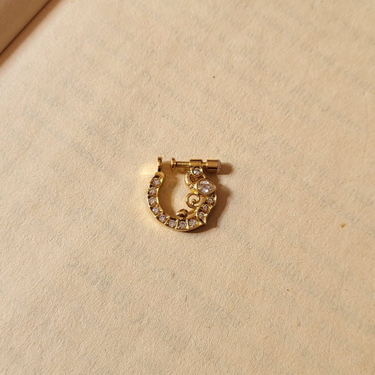 Peacock nosepin (Left side)