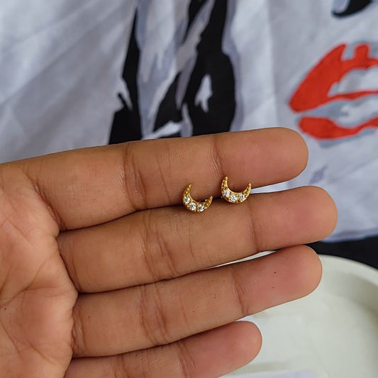 Moon flat screwback studs