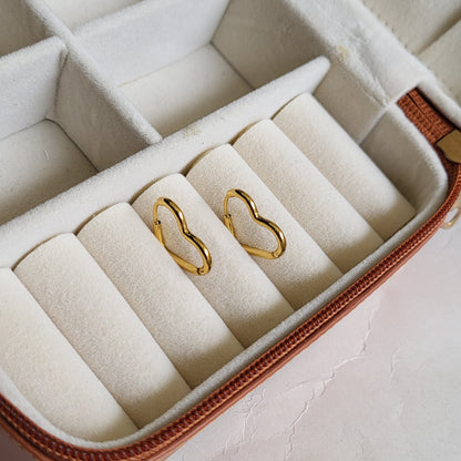 Gold heart hoops