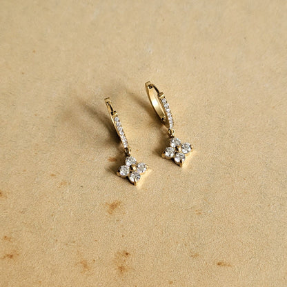Flower drop earrings