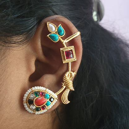 Peacock earcuff (Pair)