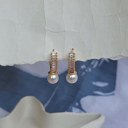 Pearl drop hoops