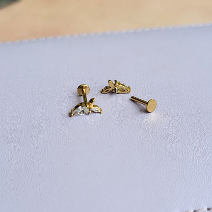 Strawberry mini studs (flat screwback)