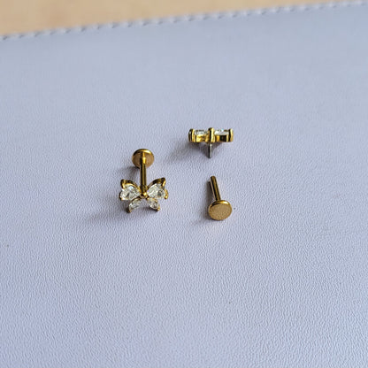 Bow studs (flat screwback)