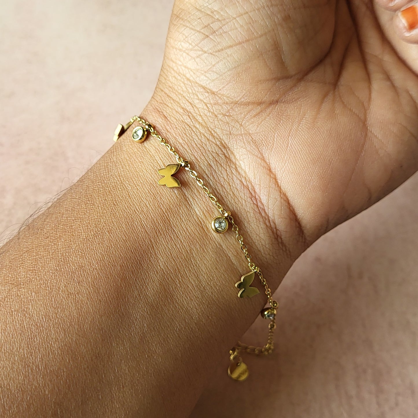 Butterfly charms bracelet